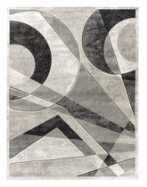 Grey Silver Geometric Hand-Carved Soft Living Room Area Rug by Homemartgoods